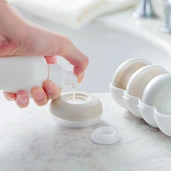 

Soap box Set Portable Travel Push-type Hand Washing Soap Liquid Bottle Round Emulsion Storage Box Organizer Dispenser Container