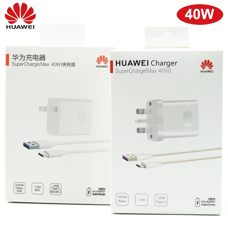 65w charger Huawei Charger 40W Original 10V4A Supercharge EU Charge adapter 5A USB type c cable for nova 5 5t 5 pro mate 30 pro p20 p30 pro 65 watt charger mobile