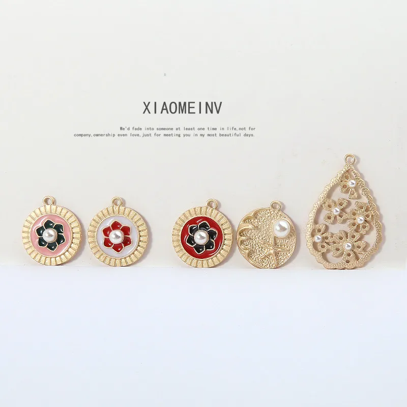 

10pcs Korean Style Trendy Geometric earrings for women vintage Pearl Oval Pendant Round Drop Earrings Diy Jewelry Accessories