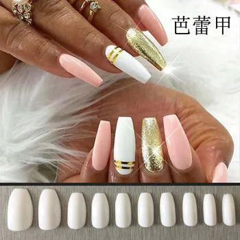 

500pcs/set 3 SET 1500pcs Ballet White Sharp Head Shape Fake False Finger Nail Tips Art Design Wearable Manicure 500PCS-0059-E15