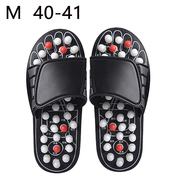 White M 40-41 Акупунктурные массажные тапочки; сандалии для ног; китайская Акупрессура; медицинская вращающаяся Массажная обувь для ног; унисекс - Цвет: White M 40-41