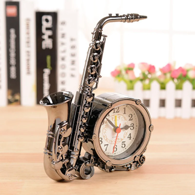 Домашний декор креативный саксофон моделирование будильник винтажные цифровые часы номер детские студенческий стол будильник подарки