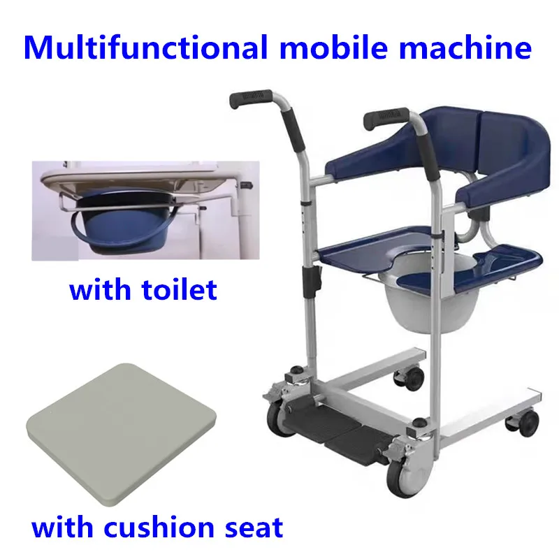 

Multi-function machine can take a bath with a toilet seat cushion care elderly light hand push commode wheelchair