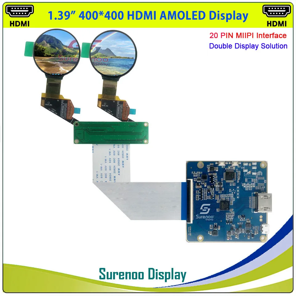 Electronic Components & Semiconductors LCD Display Modules Real AMOLED display 1.39" inch 400*