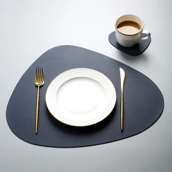 

Placemat Table Mat PU Leather Waterproof Heat Insulation Non-Slip Placemat Soft Washable Bowl Coaster