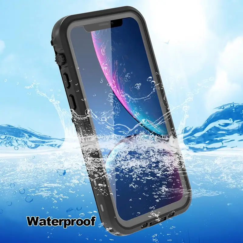 

Real Waterproof Case For iPhone 11 X XR XS Max Heavy Full Protection Cover Stands Water Proof Phone Case For iPhone 11 Pro Max