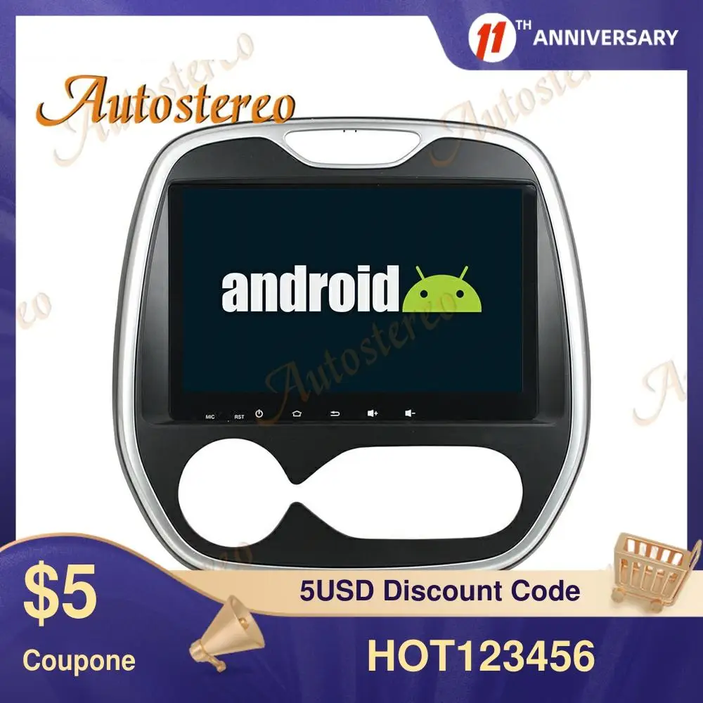 Автомобильный dvd-плеер Android 9 8 ядер GPS навигация для Renault Capture CLIO 2011-2016 стерео