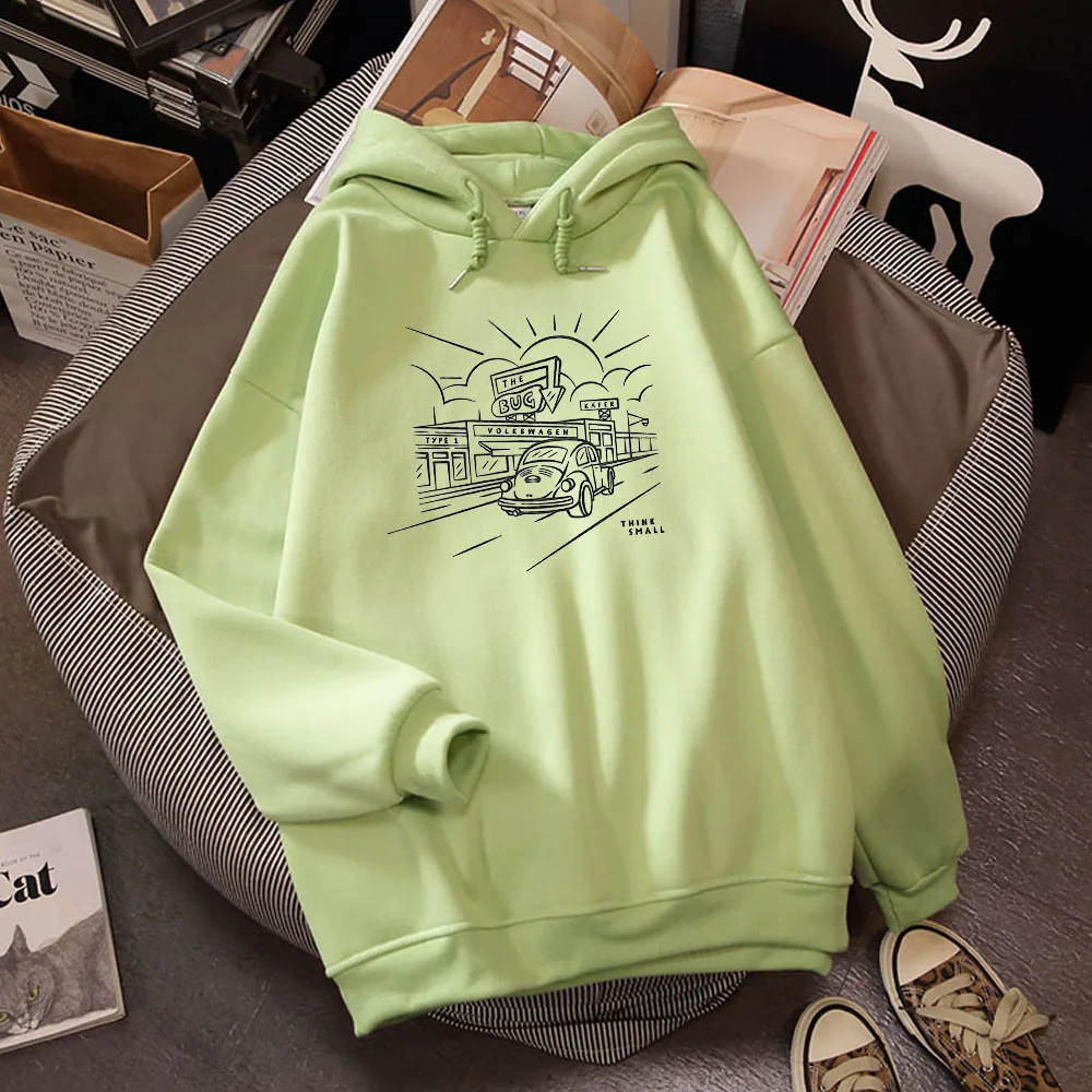 Women's Sweatshirt Round Collar Hoodie Art Graphics Print Sweatshirt Kawaii Harajuku Hoodies Women Hoody Itself Streetwear
