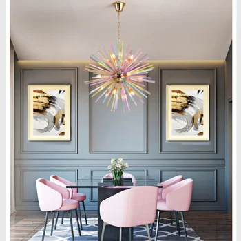 

Nordic Bar Luxury LED Crystal Chandelier Modern Children's Room Clothing Store Color Decoration Restaurant Chandelier Lighting