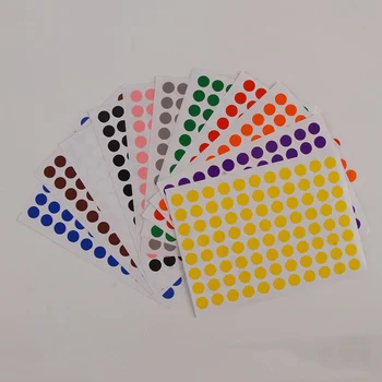 

12 Sheets/Pack 8mm Round Dot Color Label Self Adhesive Dot Sticker Office School Supplies