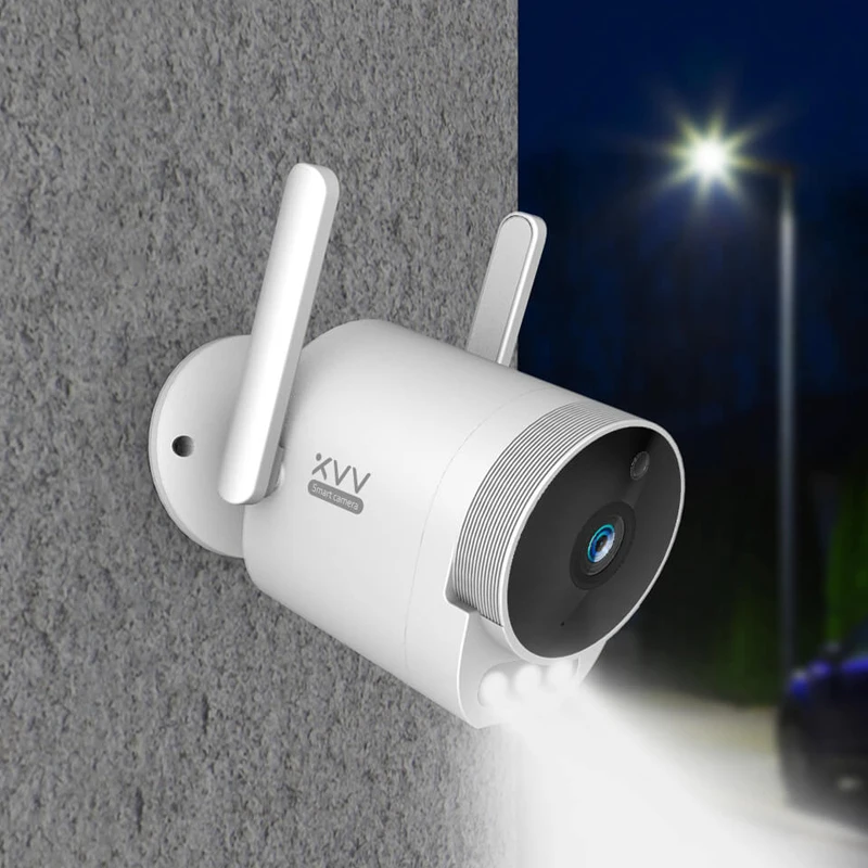XiaoVV Outdoor Camera Pro 1080P HD WiFi Cam 150&deg; Wide Angle IP65 Infrared Night Vision 3PCS LED Warning Lights For Mijia Mi Home