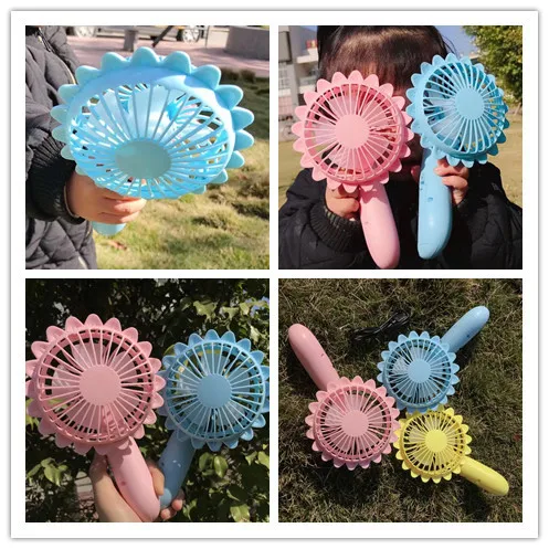 Creative Cartoon Sunflower Mini Hand-Held Large Wind Power Office USB Desktop Small Fan