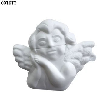 

White Angel Pattern Protective Cover Soft Silicone Case Shell for Airpods 1/2 Wireless Earphones Charging Box Accessories
