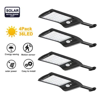 

2/4pcs Solar Power Street Light 36 LED Wall Lamp Waterproof Outdoor PIR Motion Sensor Sunlight For Garden Yard Street Flood Lamp