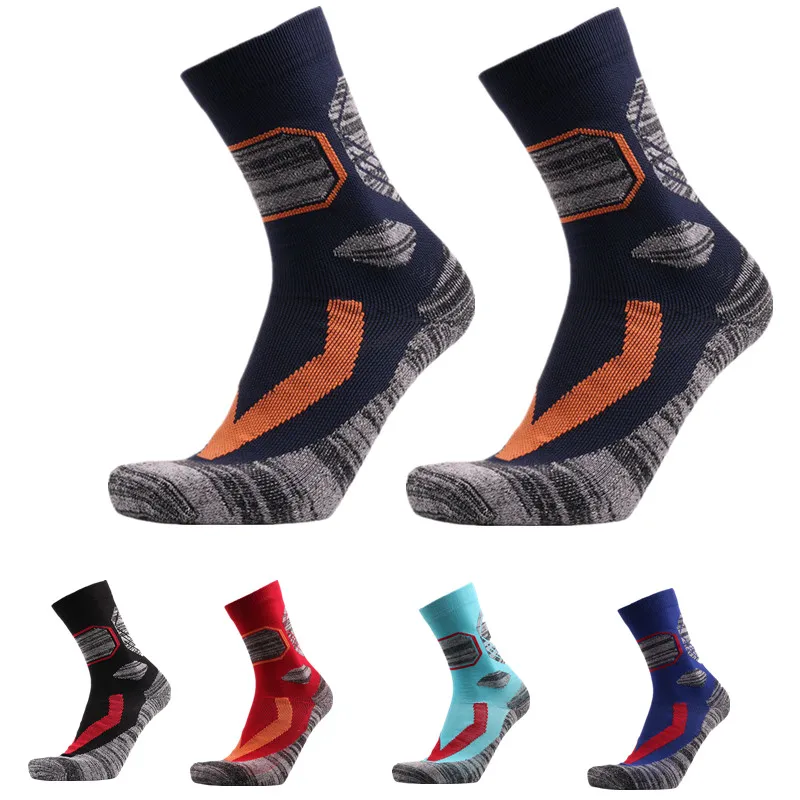 Winter Thermal Skiing Socks Men Cotton Spandex Sports Snowboard Hiking Socks Wearable Thermosocks calcetines de ciclismo