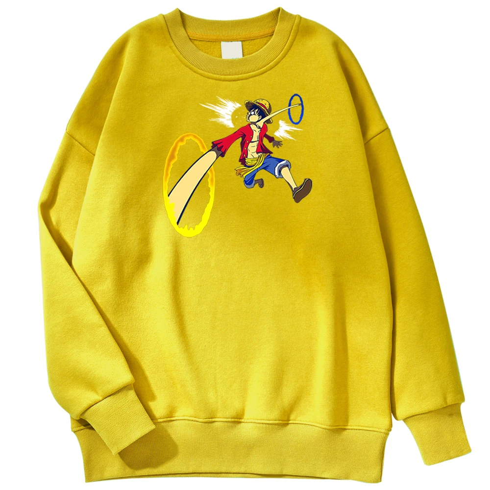 

One Piece Printing Tracksuit Man Cartoon Luffy Crossing Male Sweatshirtretro Street Warm O Neck Sweatwsweatshirt Men