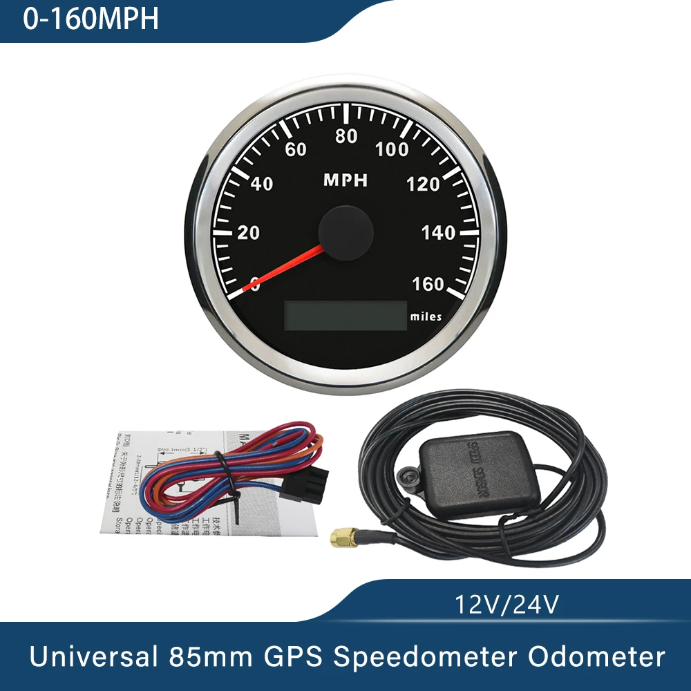 85mm Auto Motorrad Universal GPS Tacho 0-125mph 0-160mph 0-200mph