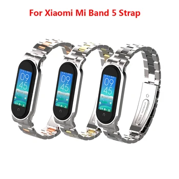 

Metal Straps For Xiaomi Mi Band 5 Screwless Stainless Steel For Mi Band 5 Wristbands For Xiaomi Mi Band 5 Metal Strap Pulsera
