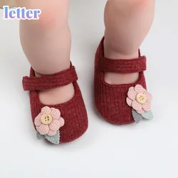 Zapatos de princesa para bebé recién nacido, calzado de primeros pasos con lazo de flores, suela suave, 1 par