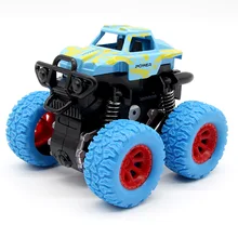Синий ребенок инерционная машина мини-игрушка Дети грузовик игрушки оттяните назад играть транспортных средств трения питание большие колеса модели автомобилей