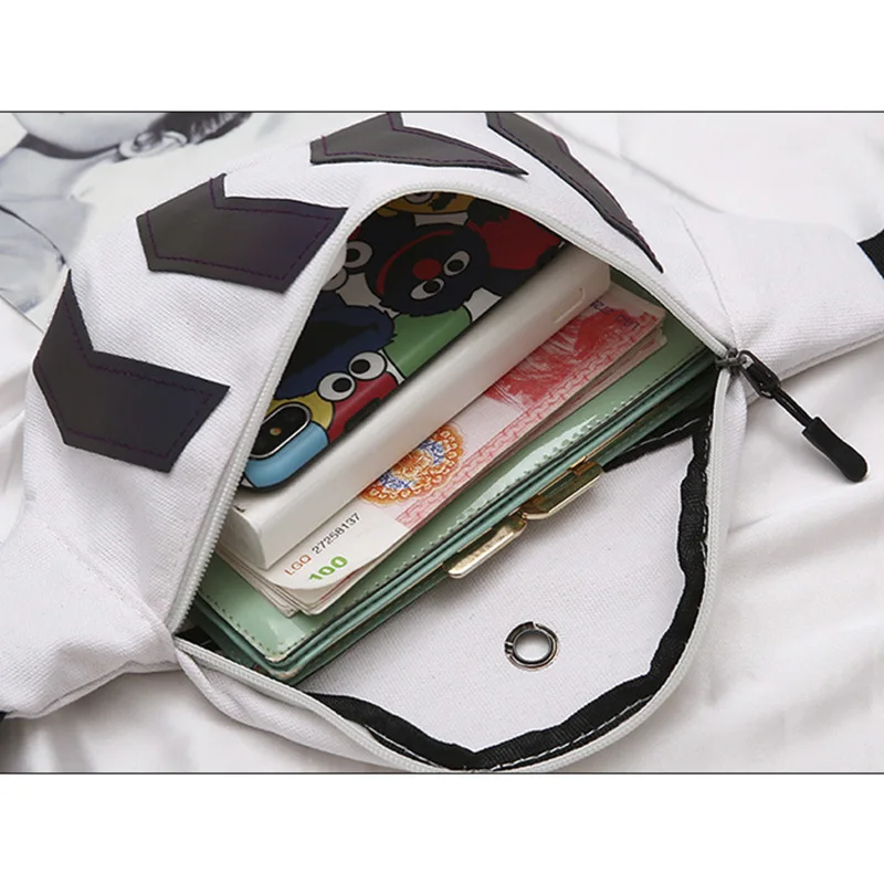 Waist Pack Canvas Waist Bag Fanny Pack with Earphone Hole Reflective Strip Hip Bum Banana Bags Waistbag Women Men Travel Phone Holder