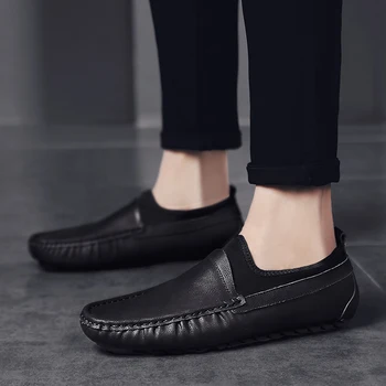 

Mens genuine Leather Loafers Casual Genuine Cow Leather Men Shoes outdoor Walking Slip On Party Shoes moccasins men