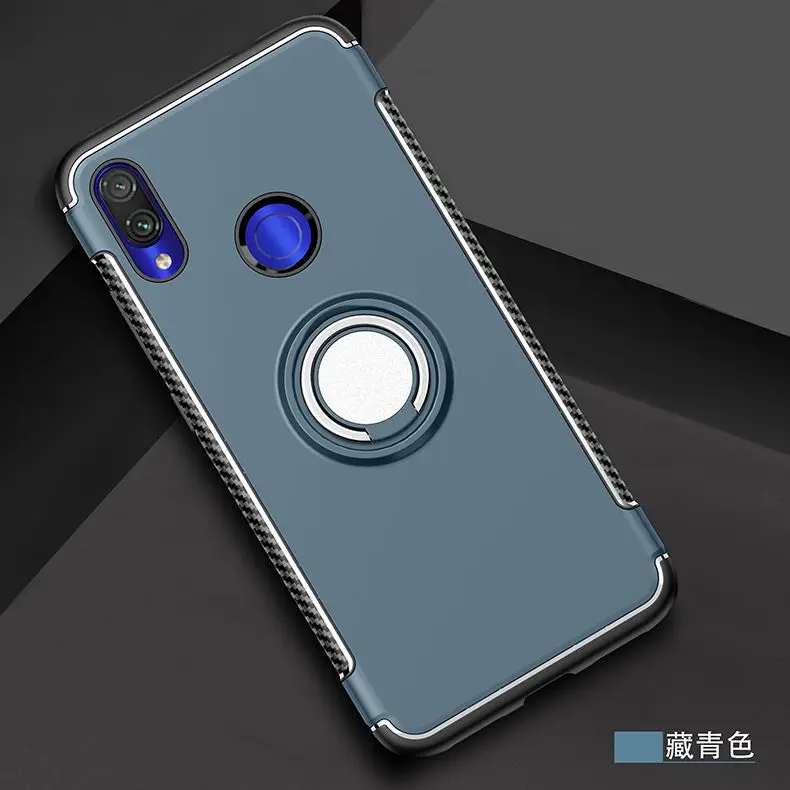 Чехлы для xiaomi redmi note7 anillo de Metal soporte de coche из силикона для redmi note5 redmi note6 - Цвет: Tibetan blue