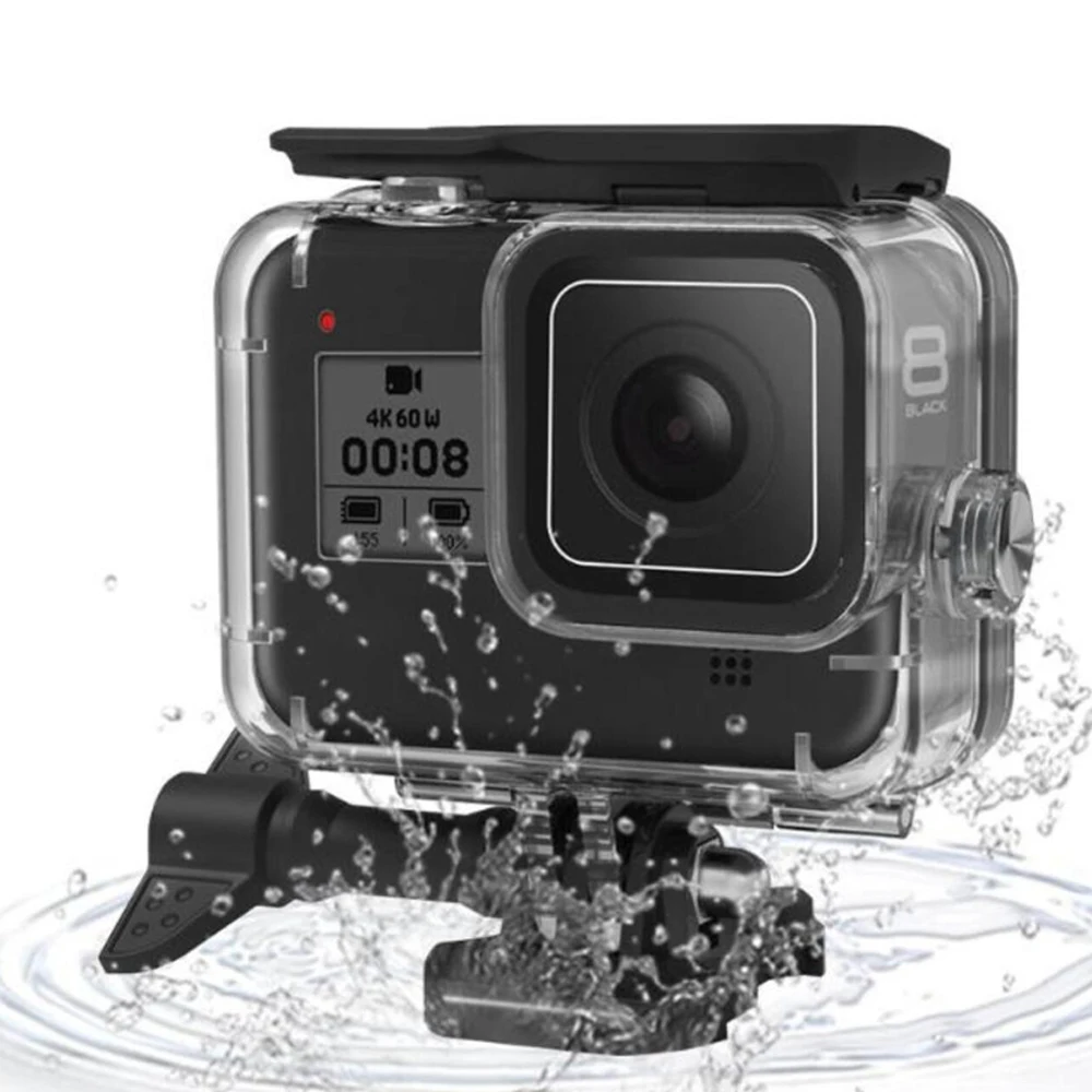 60 м Корпус для GoPro HERO 8 черный жесткий защитный чехол для GoPro Hero8 аксессуары для спортивной камеры водонепроницаемый cas