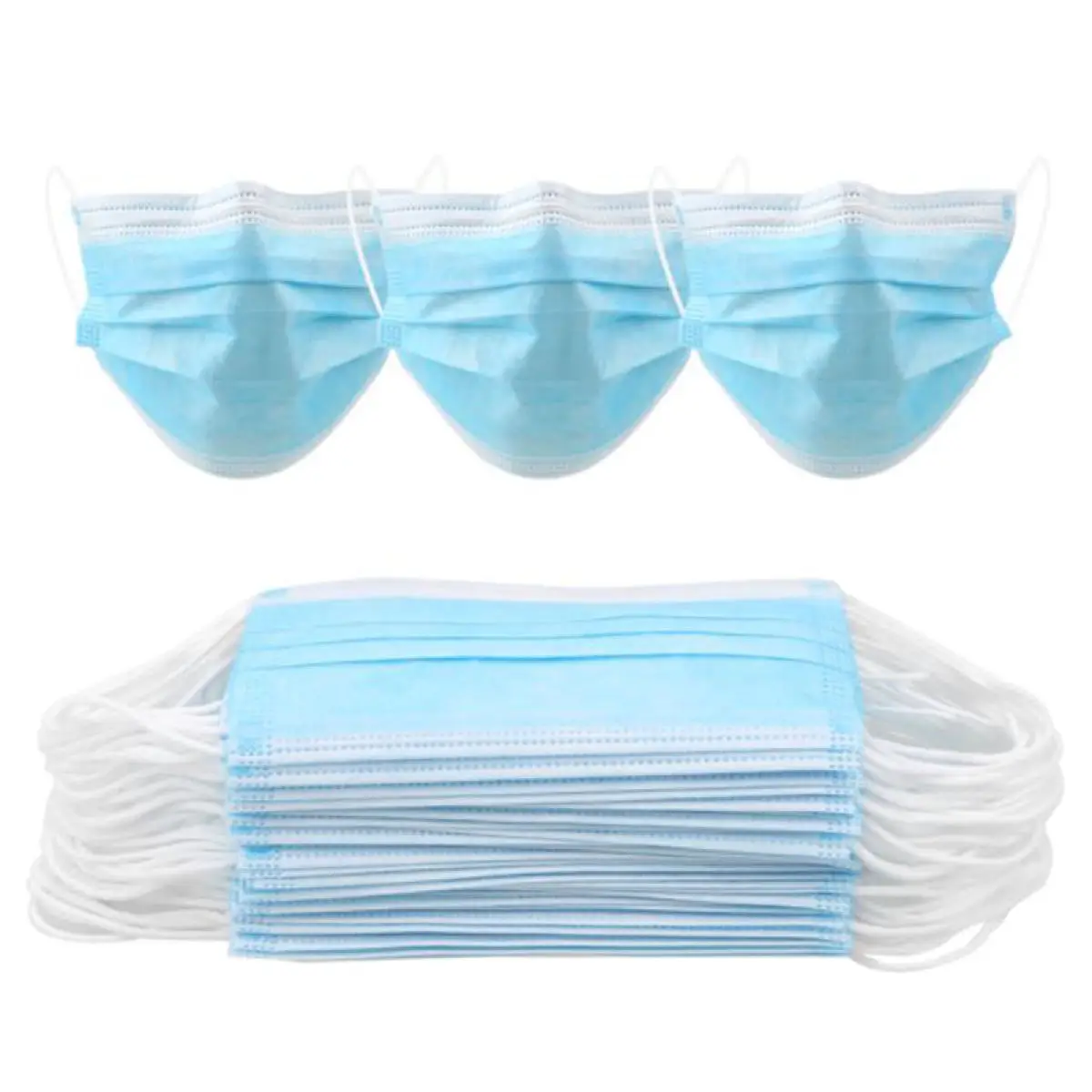 

50Pcs Disposable 3 Layers Non-woven Anti Virus Prevent Formaldehyde Bad Smell Bacteria Proof Face Mouth