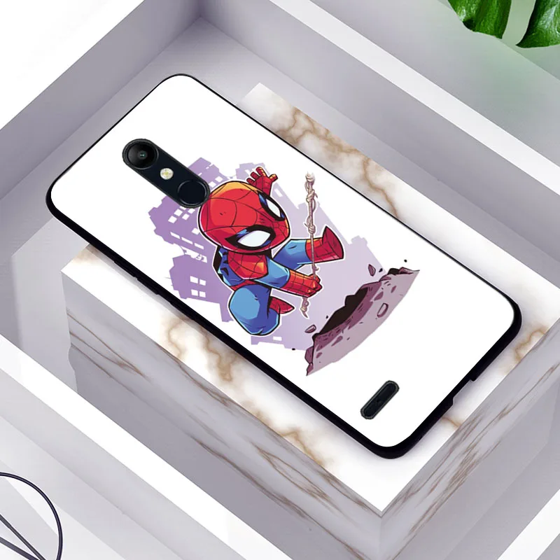 Черный чехол ТПУ для LG K11 K12 чехол мягкий мультфильм милый чехол Спайдермен для LG K40 K11Plus X4 K10 чехол оболочка - Цвет: TPUBLK596