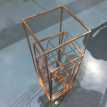 rose gold Блестящий позолоченный серебряный розовый золотой свадебный дом металлический прямоугольный фон цветочный стенд геометрический центральный стенд украшение - Цвет: rose gold