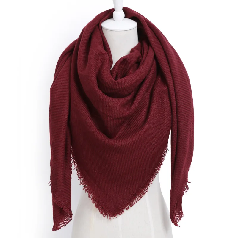 Стиль модный однотонный искусственный кашемир шарф женский большой квадратный осенний и зимний теплый шарф летняя воздушная уютная шаль