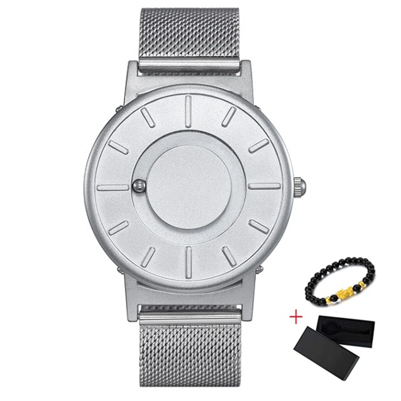  EUTOUR Reloj Magneto para hombre, magnético, minimalista,  unisex, de cuarzo, con pulsera de malla de acero inoxidable, 1.575 in,  E040A-G1A, Minimalista : Ropa, Zapatos y Joyería