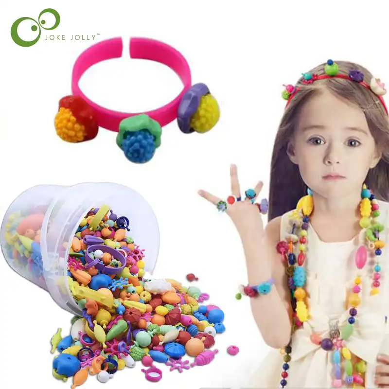 子供クリエイティブ Diy のビーズのおもちゃ全体アクセサリーセットキッズガールズ手作りアートクラフトのための教育玩具ギフトと現在 Zxh ビーズの おもちゃ Aliexpress