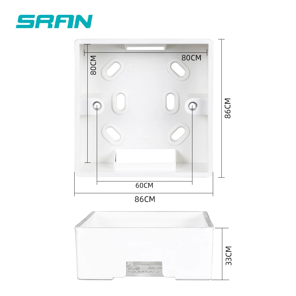 Внешняя Монтажная коробка SRAN 86 мм * 33 для стандартные переключатели и розетки