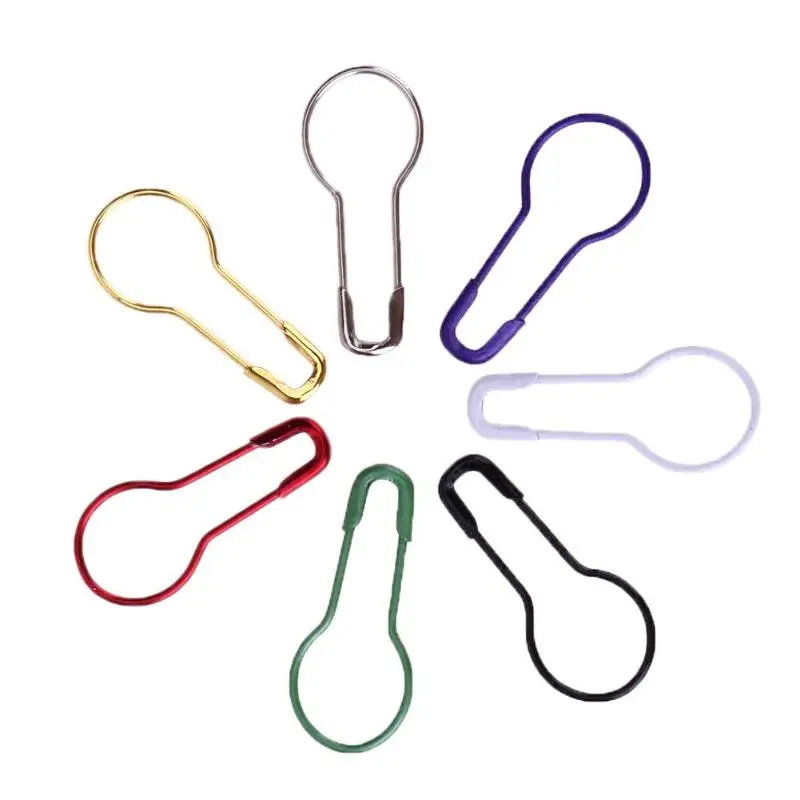

100pcs/box Mixed Color Safety Pins DIY Sewing Tools Safety Knitting Stitch Marker Tag Pins Gourd Shape Metal Clips Kits
