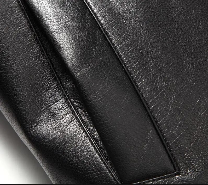 Новая роскошная мужская куртка из натуральной кожи с мехом кожаная овечьей