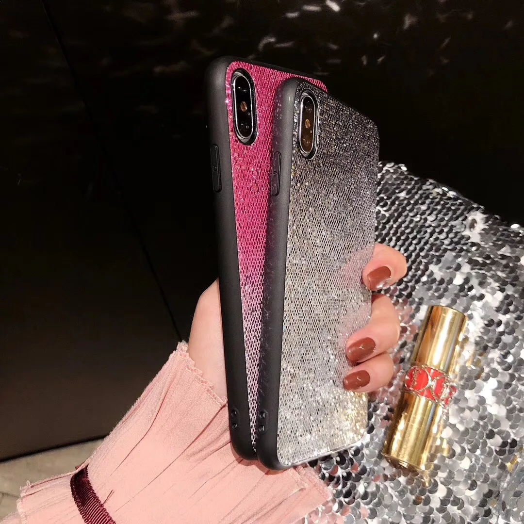 Роскошный блестящий чехол для iPhone 6, 6s, 7, 8 Plus, X, XS, Max, XR, блестящий мягкий пластиковый чехол с блестками, гелевые ТПУ чехлы накладки