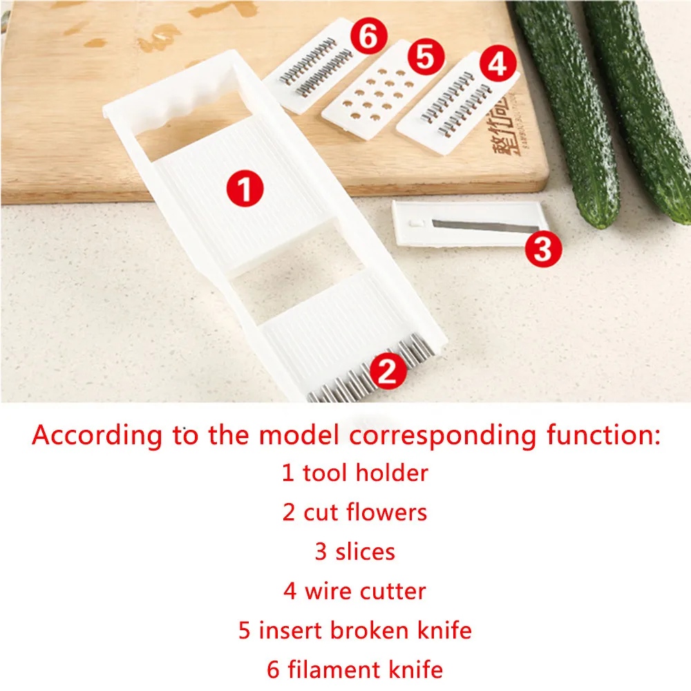 Многофункциональный 6 шт. Овощной резак для фруктов столовые приборы пилинг строгания ломтики огурца картофеля измельченные для чеснока, кухонный гаджет