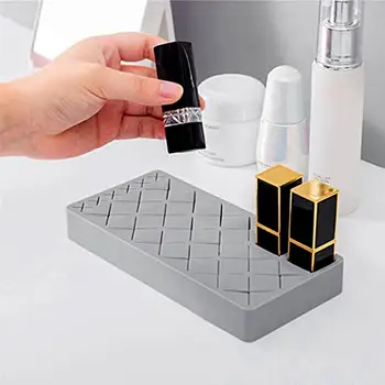 

Multiple Grids Silicone Lipstick Holder Cosmetic Brush Drying Rack Makeup Eyebrow Pencil Organizer Display Shelf For Home