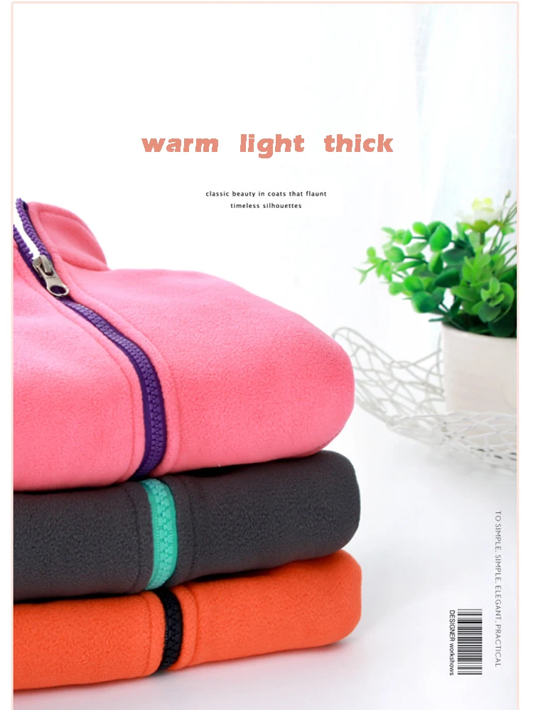 2020 spring and autumn Winter models Vest Boy Double fleece Middle and large children plus velvet shoulders wild Zipper jacket