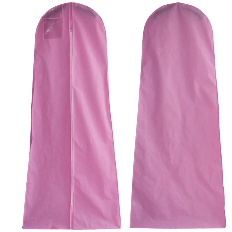 Pink Storage Bag Cover Clothes Protector Case for Wedding Dress Gown Garment Evening Dress Dust Bags Travel Storage Dust Covers