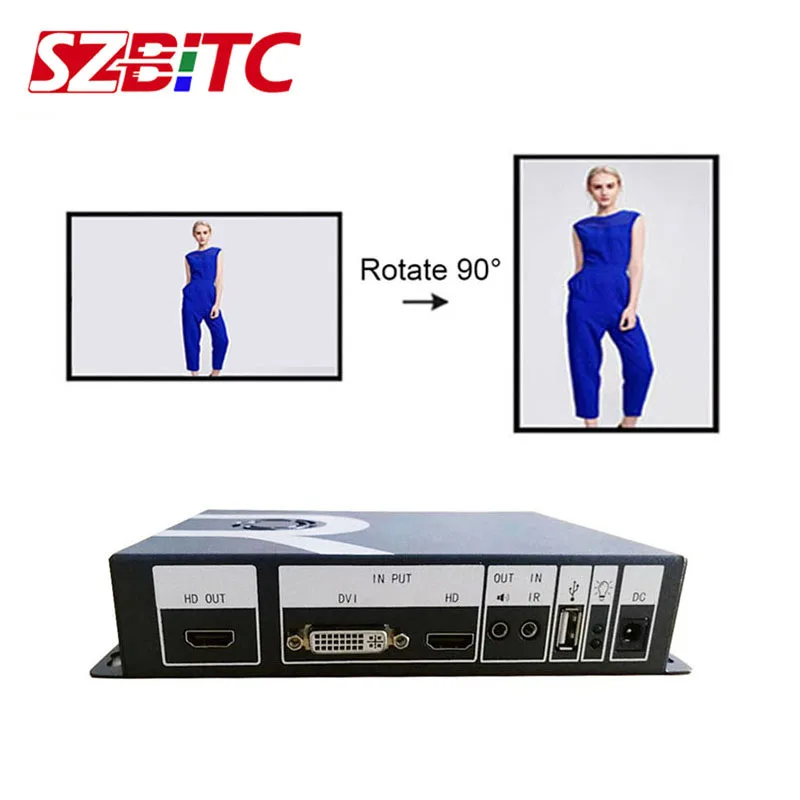 Best Price SZBITC Video Rotation Processor Video Rotation 90/180/270/360 degrees Support HDMI DVI USB AV Port With Remote Control For TV Best Price SZBITC Video Rotation Processor Video Rotation 90/180/270/360 degrees Support HDMI DVI USB AV Port With Remote Control For TV