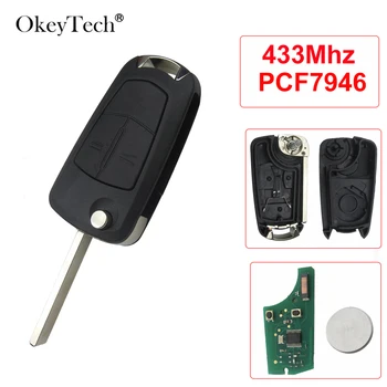 

OkeyTech 433Mhz PCF7946 Folding 2/3 Button Remote Control Car Key FOB For Vauxhall Opel Astra H j g 2004 2005 2006 2007 Zafira