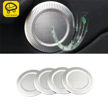 

CARMANGO for BMW F48 X1 2016 2017 2018 Auto Car-styling Door Loudspeaker Circle Frame Trim Sticker Cover Interior Accessories