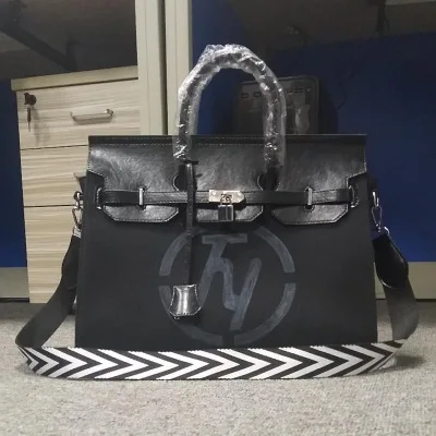 Style B Сумка унисекс с платиновым замком, большая вместительность, повседневные сумки через плечо, сумки для путешествий, сумки для багажа, мужские и женские холщовые военные сумочки - Цвет: Style B
