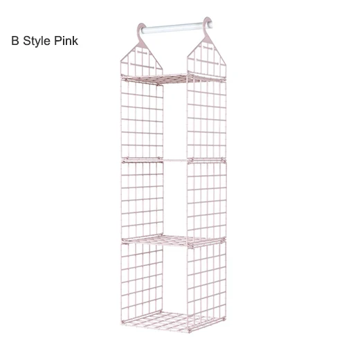 B Pink 3 Layer 2/3/4/5 слоев одежды подвесные органайзеры шкаф для одежды шкаф для хранения стойку экономия пространства нижнее белье стойку дома организации аксессуары - Цвет: B Pink 3 Layer