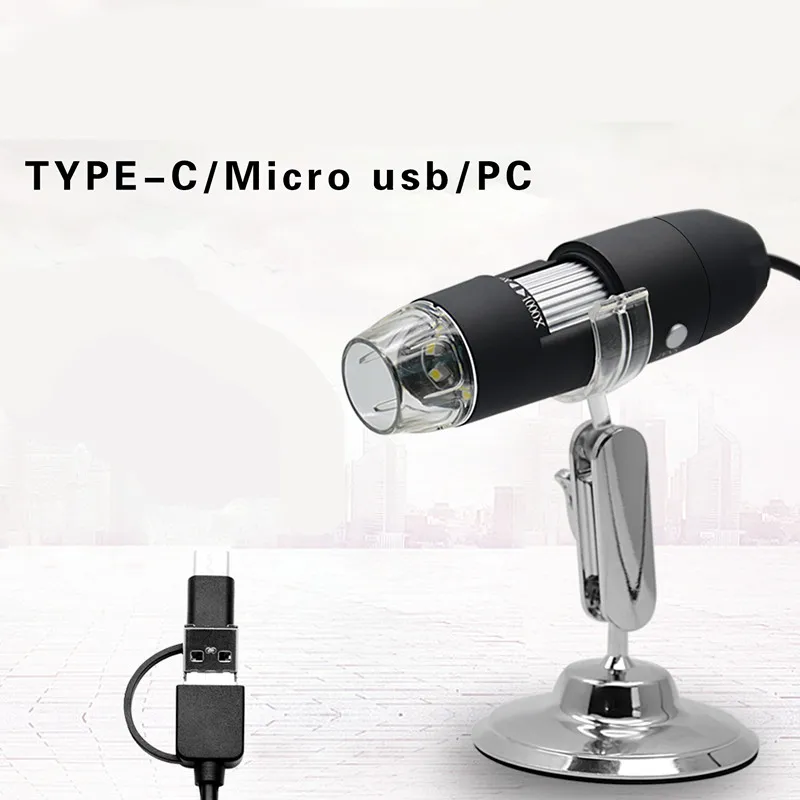 2MP1080P 50-1000X 3in1 USB Digital Microscope Handheld Endoscope  for Android Phone Repair Hair Skin Smartphone PCBMagnifier