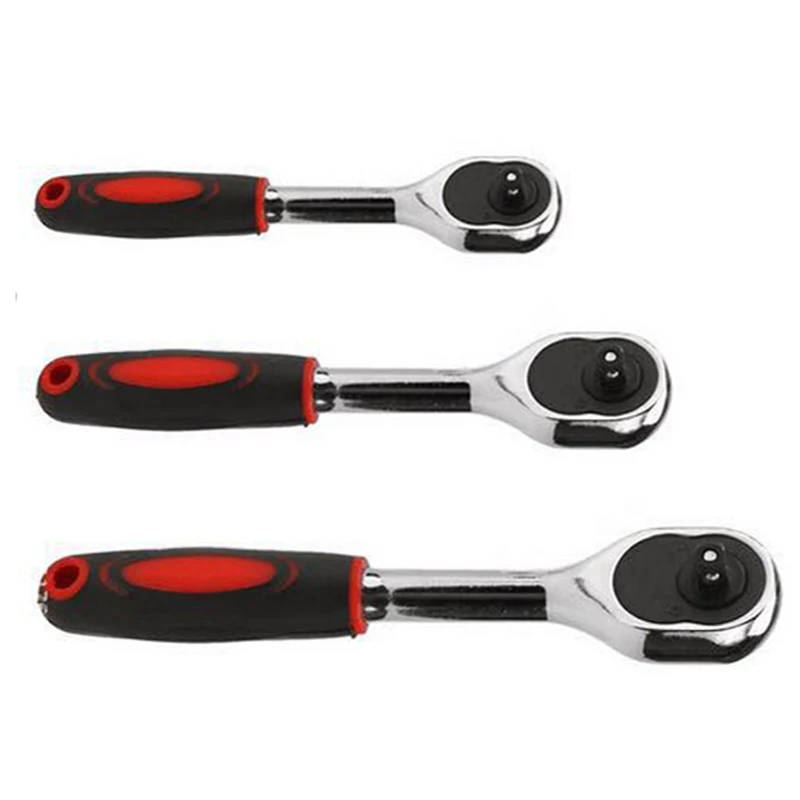 

1/4" 3/8" 1/2" Drive Steel Ratchet Socket Wrench 24 Teeth Quick Release Spanner High Torque Ratchet Rotating Wrench Hand Tool