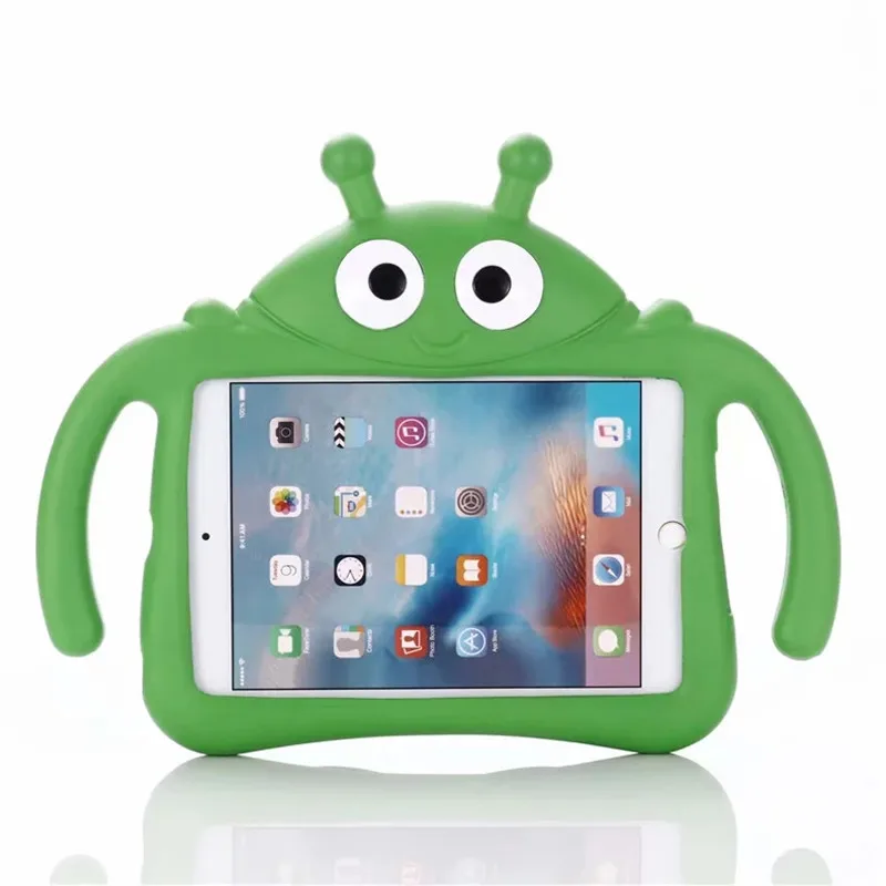 3D EVA с мультяшным жуком чехол для iPad Mini 1/2/3 Mini2 Mini3 чехол для планшета с рисунком божьей коровки для детей на ощупь чехол на заднюю панель телефона с подставкой держатель - Цвет: green